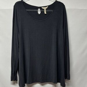 Matilda Jane Women's Plus XXL Gray Scoop Neck Long Sleeve Tunic